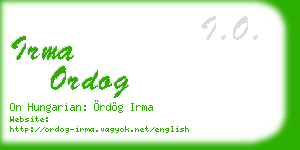 irma ordog business card