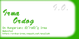 irma ordog business card